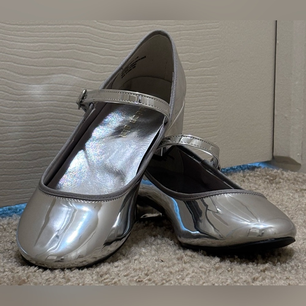 Madden Girl Silver Mary Jane Patent Shoes